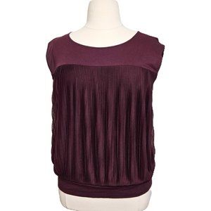 LOFT Pleated Front Sleeveless Top Size XL